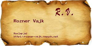 Rozner Vajk névjegykártya